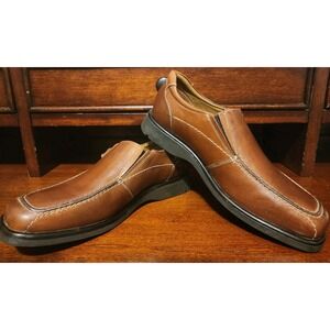 Franco‎ Fortini Brown Leather Slip On Loafers Dress Shoes Mens Size 11M 326801